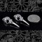 Faux Silver Raven Skulls Pendants Charms - Set of Two - ZS-P15